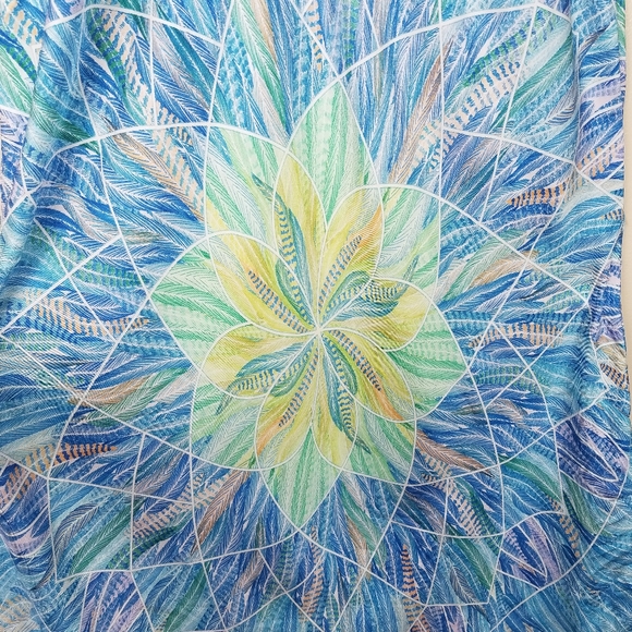 PINEDA COVALIN 100% Silk Spaghetti Strap Dress Flowy Lightweight Graphic Pattern - Picture 6 of 13